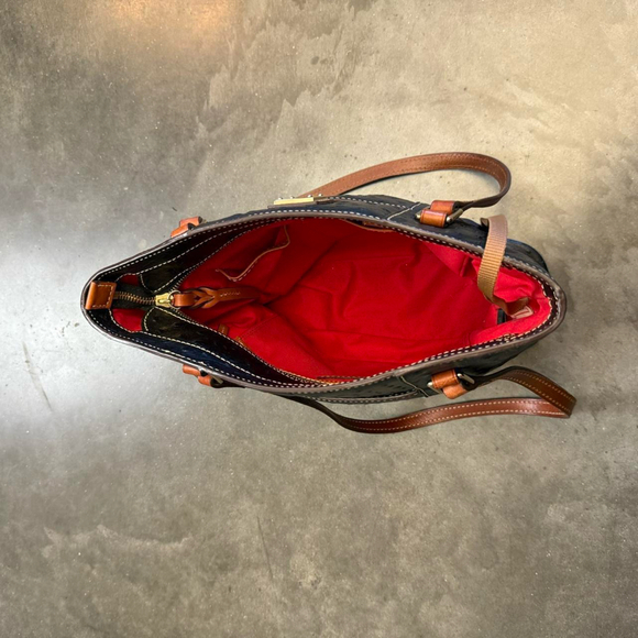 DOONEY & BOURKE Small Lexington Ostrich-Embossed Tote Shoulder Bag - Picture 3 of 8